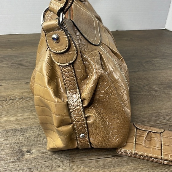 Nine West Women’s Tan Camel Shoulder Bag with Card Holder, Vegan - Picture 8 of 10